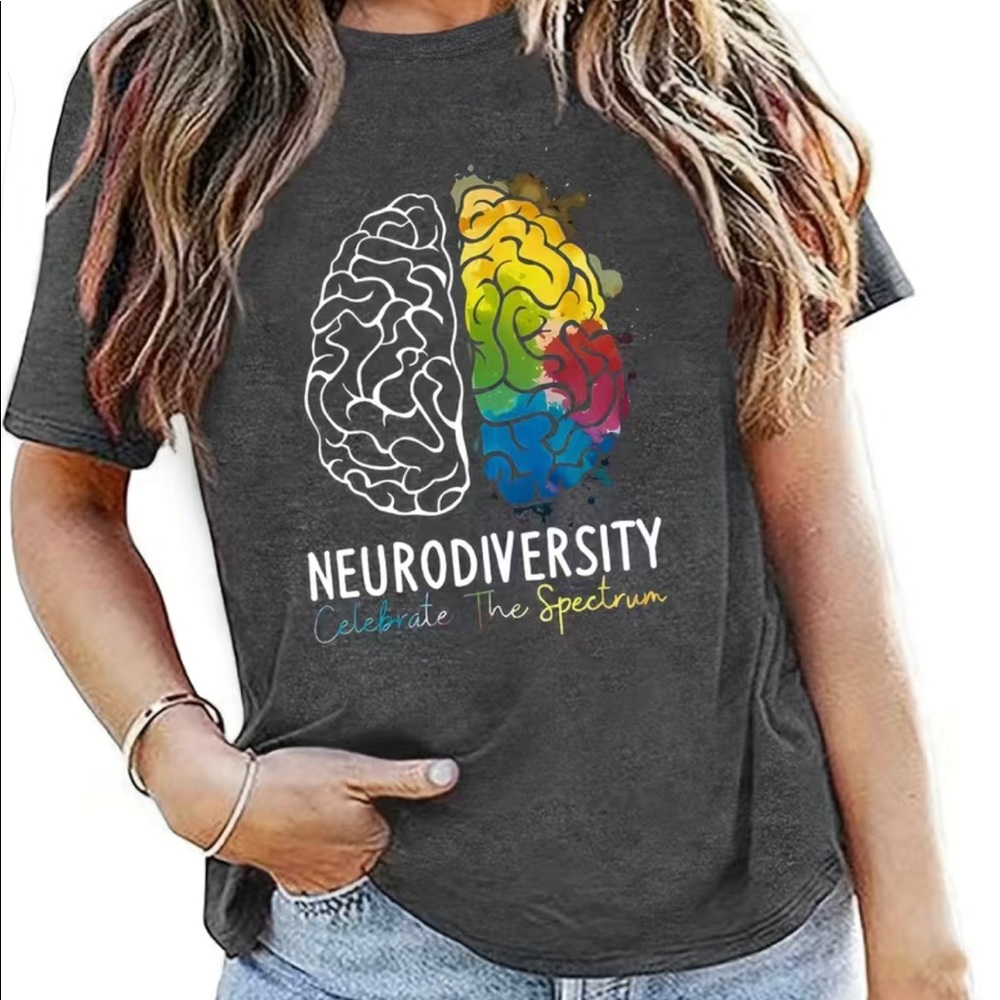 New ‘Neurodiversity - celebrate the spectrum’ T-Shirt Sz Large